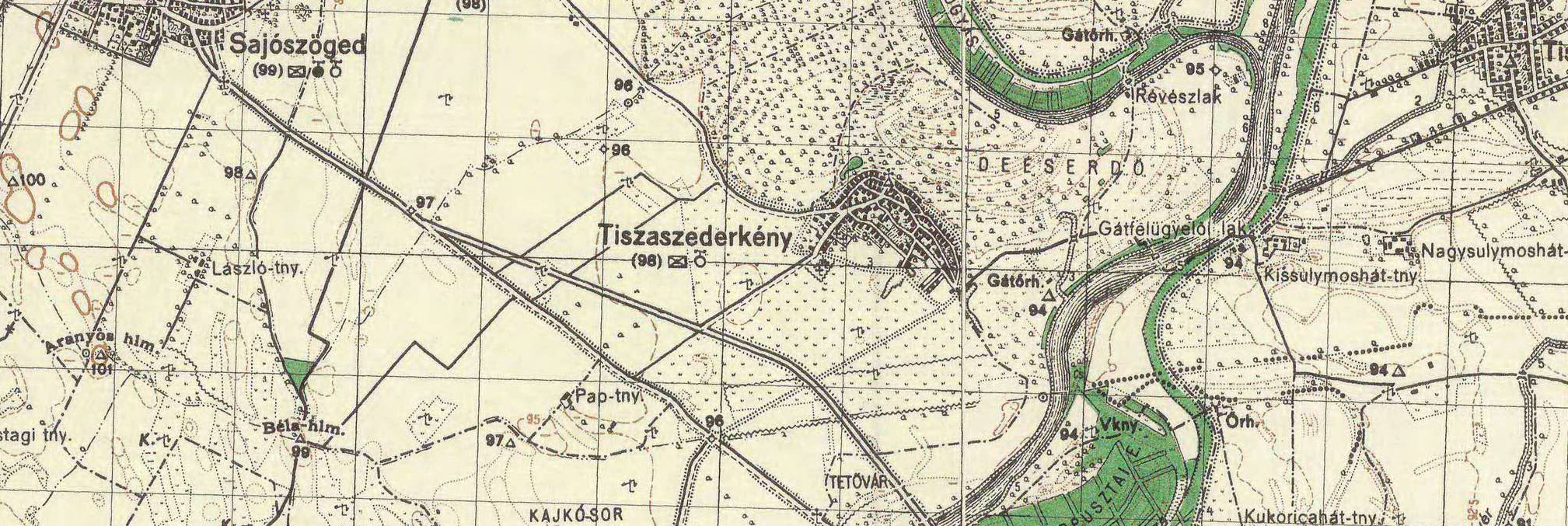 Tiszaújváros és környéke térképen - 1941 Tiszaújváros és környéke